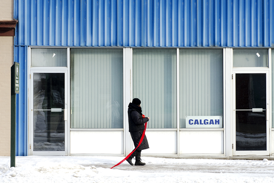 Nicole Panneton - Film Dérive - Action performative - Rouses Point - Janvier 2015 - Crédit photographique Michel Dubé
