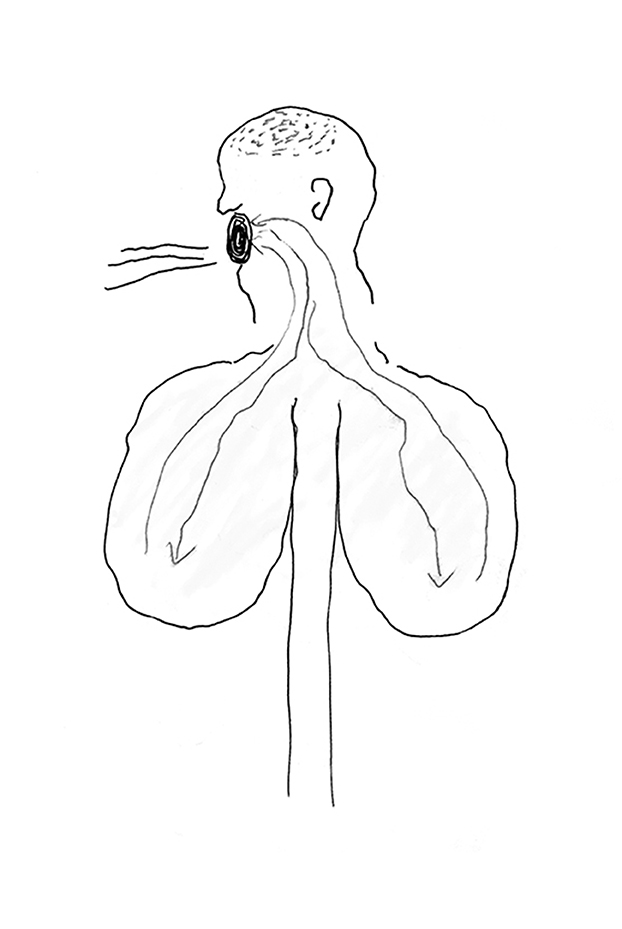 Nicole Panneton - Mâcher le stress au quotidien - Inspirer, expirer - Dessin - 2016